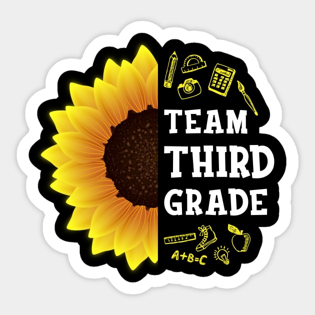 Straight into Third grade Back To School Sunflower Sticker by hardyhtud